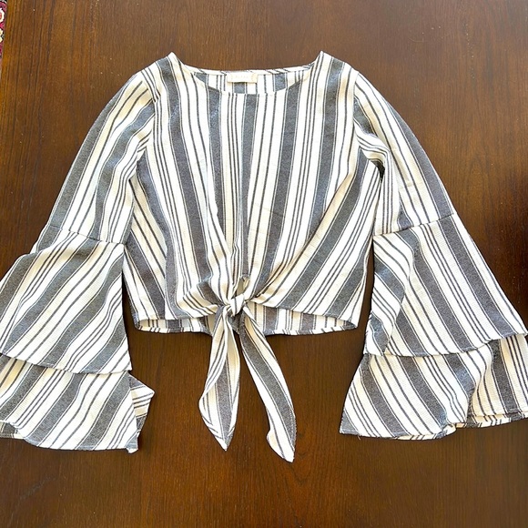 Altar’d State bell sleeve stripe blouse - Picture 2 of 9